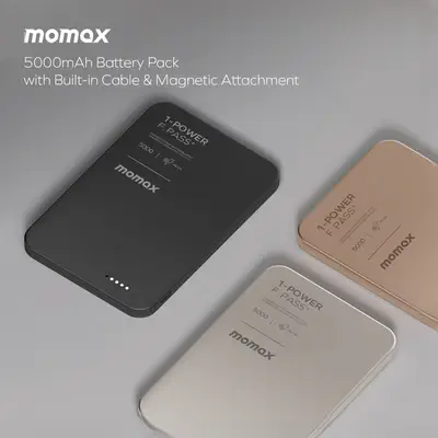 پاور بانک مگنتی 5000 مومکس Momax 1-Power F.Pass⁺ IP157 13