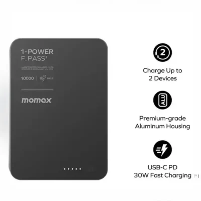 پاور بانک مگنتی10000 مومکس Momax 1-Power F.Pass⁺ IP158 2