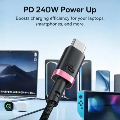 کابل شارژ دو سر تایپ سی 1 متر بیسوس Baseus Dura 240W Charging Data Cable CB000169 3