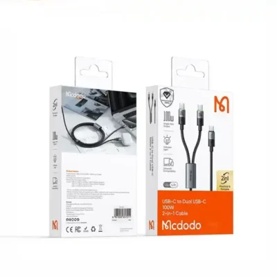 کابل شارژ چند سر تایپ سی 100 وات 1.5 متر مک دودو Mcdodo 2in1 Cable CA-6740 3