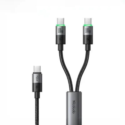 کابل شارژ چند سر تایپ سی 100 وات 1.5 متر مک دودو Mcdodo 2in1 Cable CA-6740