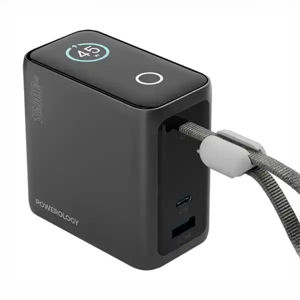 پاوربانک 45 وات 15000 با کابل تایپ سی پاورولوژی Powerology Mini Power Bank PPBCHA60BK