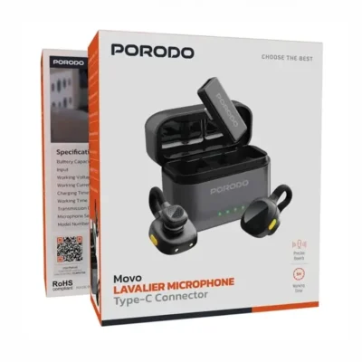 میکروفون یقه ای بیسیم پرودو Porodo Movo Lavalier Microphone Type-C PDLAMPHF76BK 4