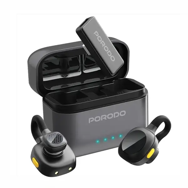 میکروفون یقه ای بیسیم پرودو Porodo Movo Lavalier Microphone Type-C PDLAMPHF76BK