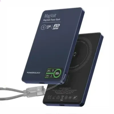 پاوربانک وایرلس چند کاره 5000 پاورولوژی Powerology MagVolt PPBCHA62BK 11