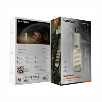 پاوربانک 5000 همراه با حشره کش و چراغ قوه پرودو Porodo PowerBeam PDNDC017KH 2