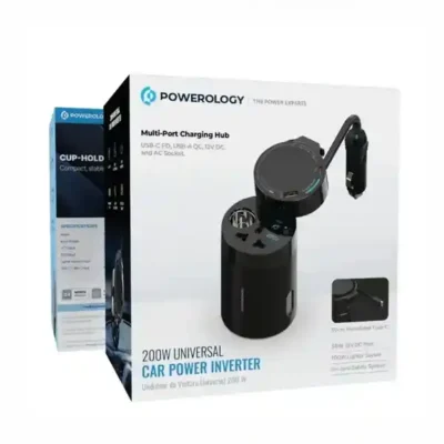 اینورتر 200 وات لیوانی پاورولوژی Powerology Car Power Inverter PWCPI200WBK 3