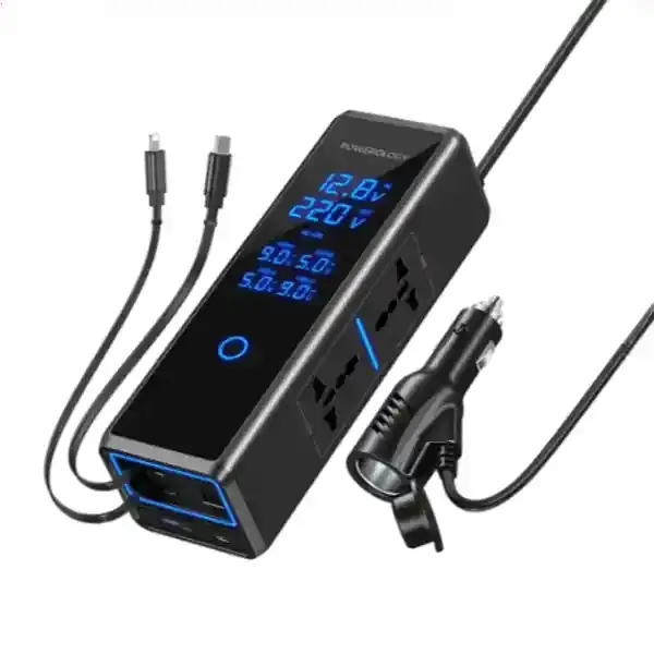اینورتر 300 وات با کابل جمع‌شونده پاورولوژی Powerology Car Power Inverter PWCPI300WBK