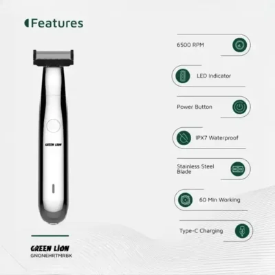 ماشین اصلاح گرین لاین Green Lion One Blade Pro Hair Trimmer GNONEHRTMRBK 11