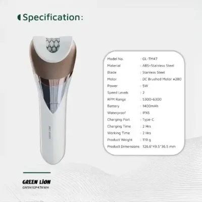 کیت اپیلاتور 5 کاره گرین لاین Green Lion 5 in 1 Cordless Epilator Kit GN5N1EP47KWH 3