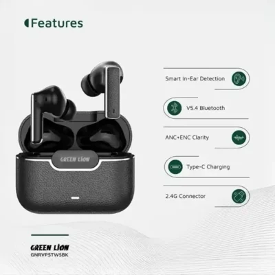 هندزفری بلوتوث گرین لاین Green Lion River Plus True Wireless Earbuds GNRVPSTWSBK 4