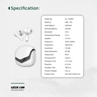 هندزفری بلوتوث گرین لاین Green Lion Tune X Earbuds GNTUNXTWS 4