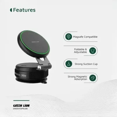هولدر وکیومی گرین لاین Green Lion GX-41 Suction Phone Holder GNGX41SPHLBK 3