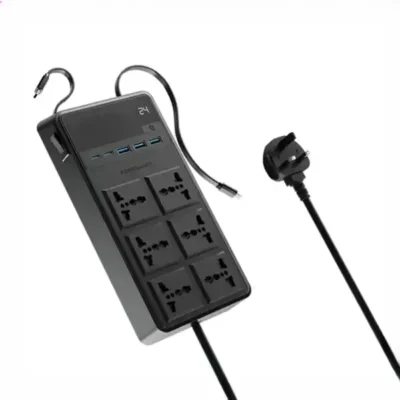 چندراهی برق 2500 وات به همراه کابل جمع شونده پاورولوژی Powerology 6AC Power Strip PWCUQC030 2