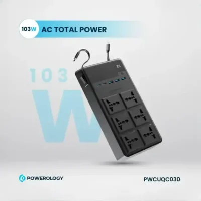 چندراهی برق 2500 وات به همراه کابل جمع شونده پاورولوژی Powerology 6AC Power Strip PWCUQC030 11