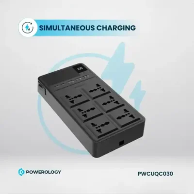 چندراهی برق 2500 وات به همراه کابل جمع شونده پاورولوژی Powerology 6AC Power Strip PWCUQC030 7
