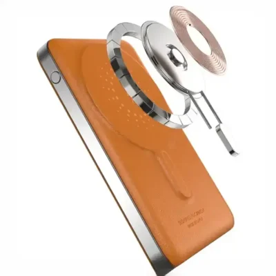 پاوربانک وایرلس 10000 لولو Levelo Marbella MagSafe Leather Power Bank LVLMRBL10KORG 13