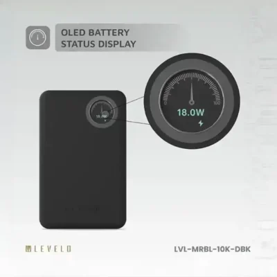 پاوربانک وایرلس 10000 لولو Levelo Marbella MagSafe Leather Power Bank LVLMRBL10KORG 4