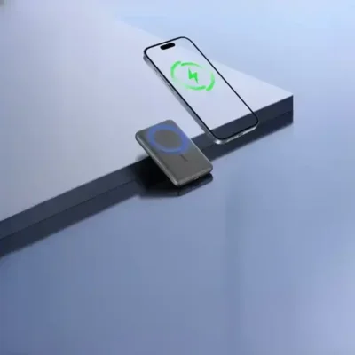 پاوربانک وایرلس 5000 و جا کارتی گرین لاین Green Lion Vetra Power Bank GNVET5PGY 7