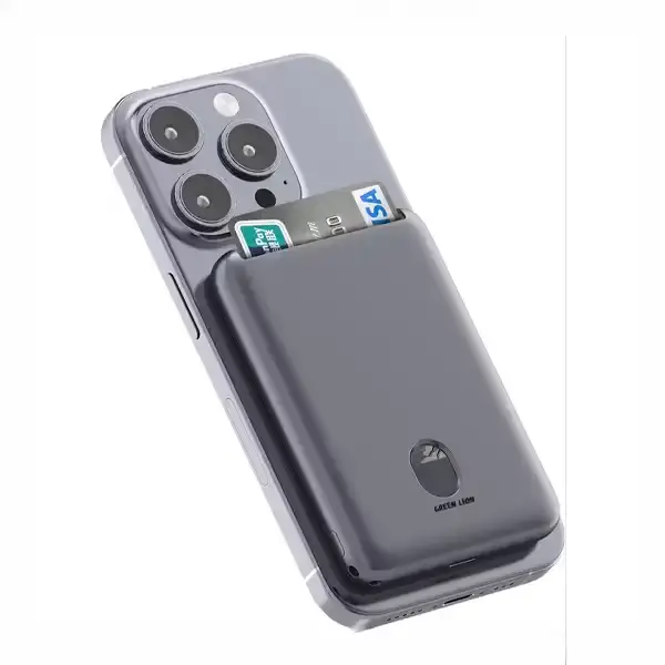پاوربانک وایرلس 5000 و جا کارتی گرین لاین Green Lion Vetra Power Bank GNVET5PGY