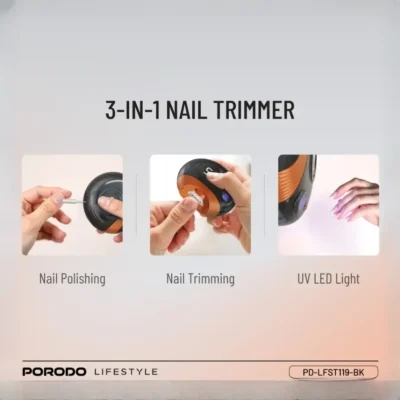 ست کامل ناخن گیر شارژی پرودو Porodo All-In-One Nail Trimmer Set PDLFST119BK 5