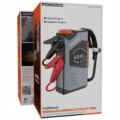 جامپ استارت و پمپ باد پرودو Porodo VoltBoost 10000mAh Compact Utility Tool PDPBA10GY 3