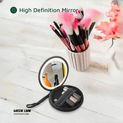 آینه آرایشی همراه گرین لاین مدل Green Lion Mini Makeup Pouch GNMNMKPCHBK 9