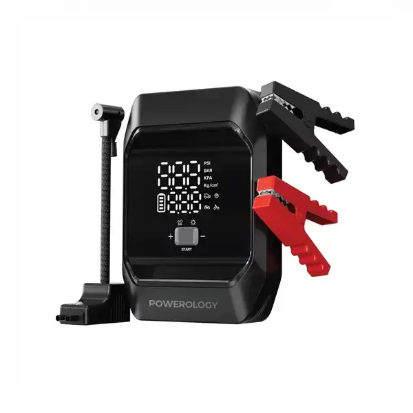 جامپ استارت و پمپ باد پاورولوژی POWEROLOGY JUMP STARTER AIR COMPRESSOR PWKF03MB