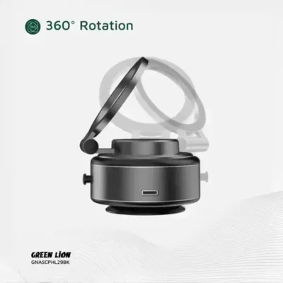 هولدر وکیومی برقی گرین لاین Green Lion GX-29 Auto Suction Phone Holder GNASCPHL29BK 2