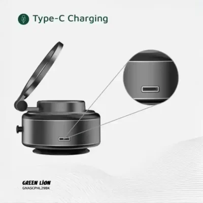 هولدر وکیومی برقی گرین لاین Green Lion GX-29 Auto Suction Phone Holder GNASCPHL29BK 4
