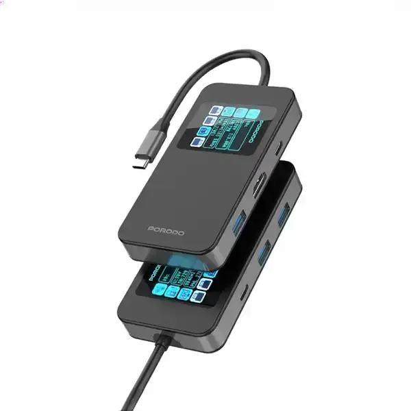 هاب تایپ سی 6 پورت پرودو Porodo Multi-Port USB-C Hub PDTC630GY
