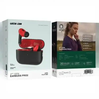 هندزفری بلوتوث گرین لاین Green Lion 2nd Gen Earbuds Pro2 GN2EPRORDBK 5
