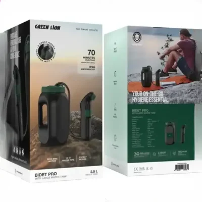 خودشور مسافرتی با مخزن 2.5 لیتری گرین لاین Green Lion Bidet Pro with Large Water Tank GNBIDPWTNKBK 3