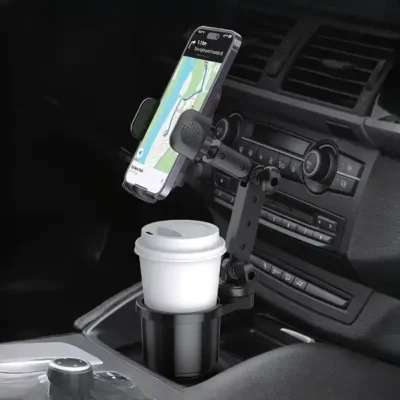 هولدر موبایل و جا لیوانی خودرو گرین لاین Green Lion 2-In-1 Flexgrip Car Cup Holder & Phone Mount GN2N1CUPHLBK 5