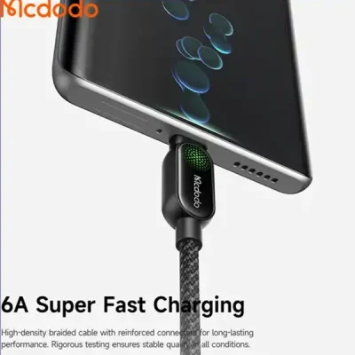 کابل شارژ تایپ سی 6 آمپر 1.2 متر مک دودو Mcdodo LightSync Cable CA-4520 2