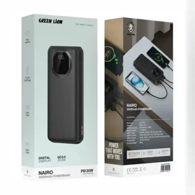 پاور بانک 20000 گرین لاین Green Lion Nairo PD 20W Power Bank GNNAR20PBPDBK 2