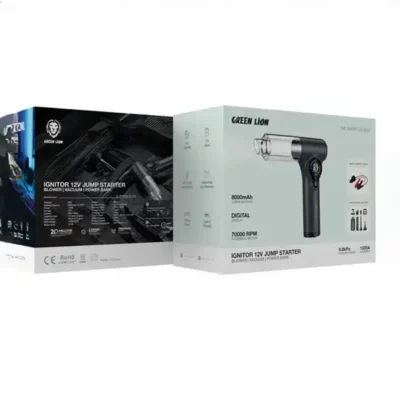 جامپ استارت و جارو شارژِی و پمپ باد گرین لاین Green Lion Ignitor Jump Starter GNIGNTRJSGY 3