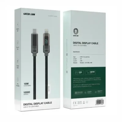 کابل شارژ لایتنینگ به تایپ سی 1 متر گرین لاین Green Lion Digital Display Cable GNUBCTLTGDBK 2