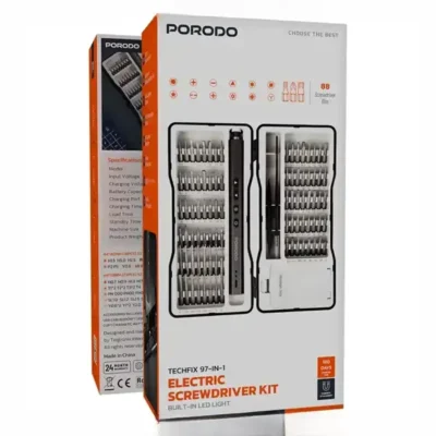 کیت پیچ گوشتی شارژی 97 تیکه پرودو Porodo TechFix 97‑In‑1 Electric Screwdriver Kit PDGTE970BK 2