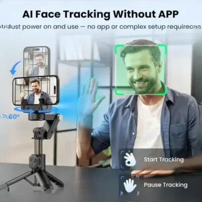 گیمبال و استبلایزر با قابلیت ردیابی 360 درجه RTAKO AI Tracking Anti-Shake Gimbal Stabilizer Q19 3