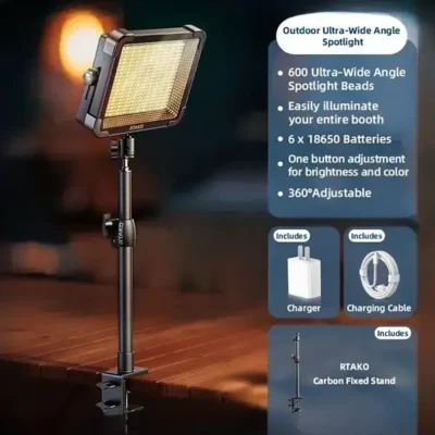 چراغ کمپینگ شارژی رتاکو RTAKO AR-GTB600T Multi-Function Charging Panel Light 8