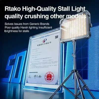 چراغ کمپینگ شارژی رتاکو RTAKO AR-GTB600T Multi-Function Charging Panel Light 9