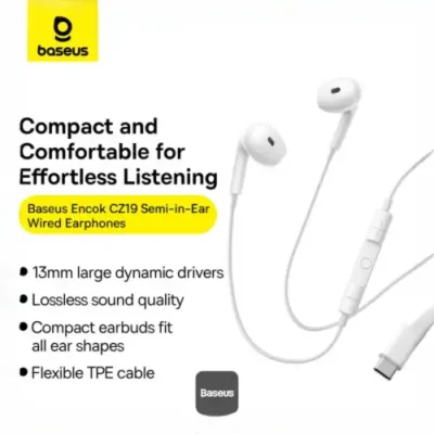 هندزفری سیمی تایپ سی بیسوس Baseus Encok CZ19 USB-C Wired Earphones 2
