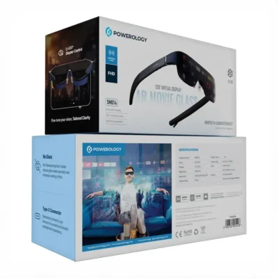عینک 3 بعدی هوشمند پاورولوژی Powerology 2/3D Ultra AR Movie Glass 1080P 120" PSM014 2