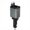شارژر فندکی 65 وات با کابل جمع شونده گرین لاین Green Lion Retractable Car Charger GNRTCC65WGY