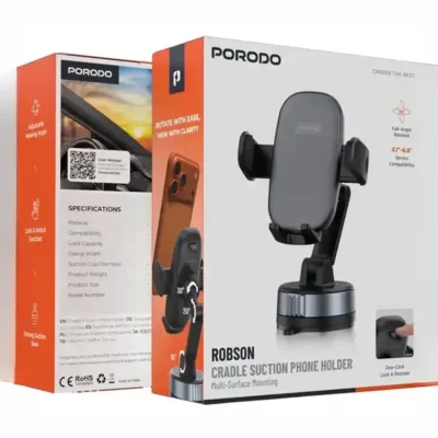 هولدر رو داشبوردی پرودو Porodo Robson Cradle Suction Phone Holder PDH6SS02BK 5