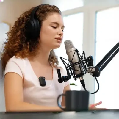 میکروفون بی سیم پاورولوژی Powerology Pure Q1 AI Noise-Cancelling Microphone PWS20BK 4