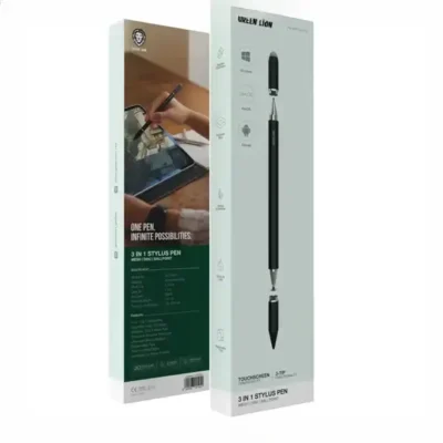 قلم هوشمند استایلوس سه کاره گرین لاین Green Lion 3-In-1 Stylus Pen GN3NSTYPENBK 2