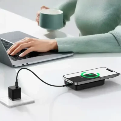 پاور بانک 10000 وایرلس 15 وات و تایپ سی 30 وات بیسوس Baseus PPCXM1030 Magnetic Mini Power Bank 9