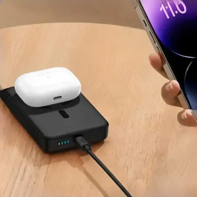 پاور بانک 10000 وایرلس 15 وات و تایپ سی 30 وات بیسوس Baseus PPCXM1030 Magnetic Mini Power Bank 10